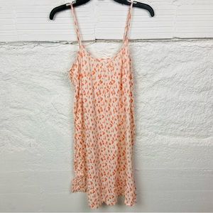 UNBRANDED white & orange leopard print lightweight spaghetti strap nightgown M